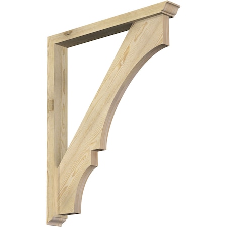 Ekena Millwork Balboa Traditional Rough Sawn Bracket w/ Offset Brace, Douglas Fir, 4"W x 32"D x 40"H BKT0402X32X40BOA01RDF